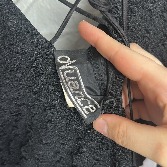 Gorgeous vintage 80s fringe puff sleeve lace dress - Picture 9 of 10